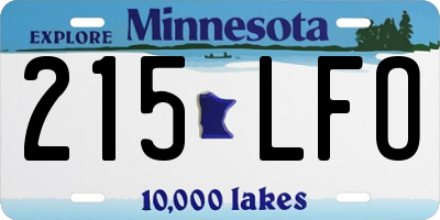 MN license plate 215LFO