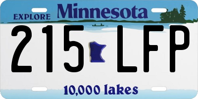 MN license plate 215LFP
