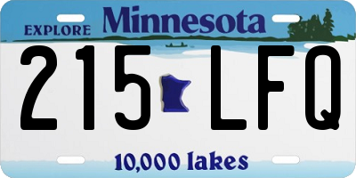 MN license plate 215LFQ