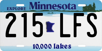 MN license plate 215LFS
