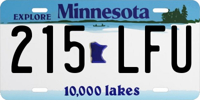 MN license plate 215LFU