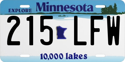 MN license plate 215LFW
