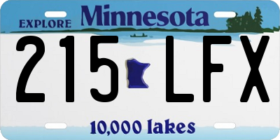 MN license plate 215LFX