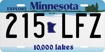 MN license plate 215LFZ