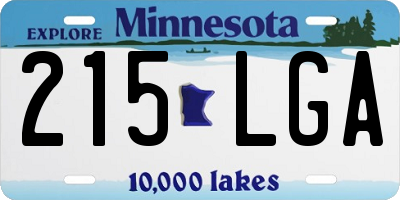 MN license plate 215LGA