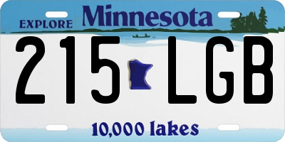 MN license plate 215LGB