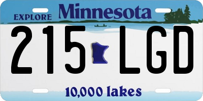 MN license plate 215LGD