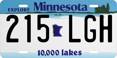 MN license plate 215LGH