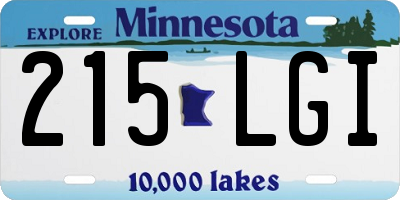 MN license plate 215LGI