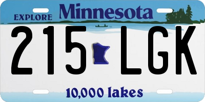 MN license plate 215LGK