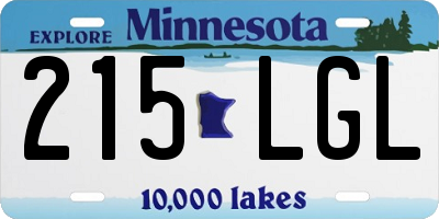 MN license plate 215LGL