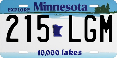 MN license plate 215LGM