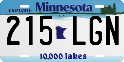 MN license plate 215LGN