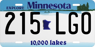 MN license plate 215LGO