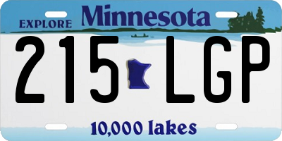 MN license plate 215LGP