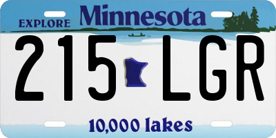 MN license plate 215LGR