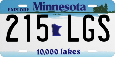 MN license plate 215LGS