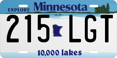 MN license plate 215LGT