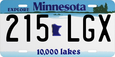 MN license plate 215LGX