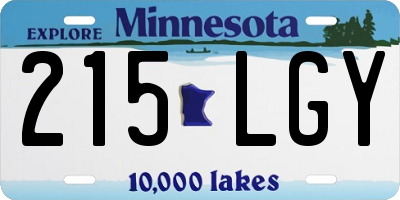 MN license plate 215LGY