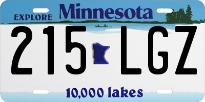 MN license plate 215LGZ