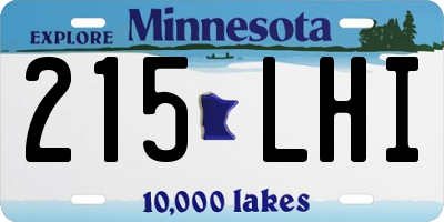 MN license plate 215LHI