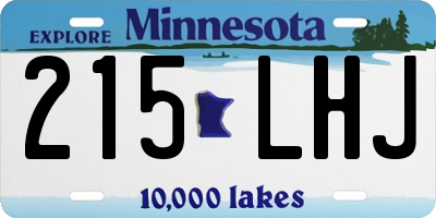 MN license plate 215LHJ