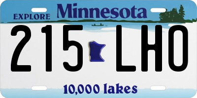 MN license plate 215LHO