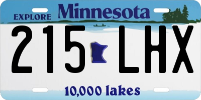 MN license plate 215LHX