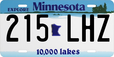 MN license plate 215LHZ