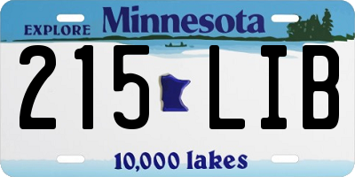 MN license plate 215LIB
