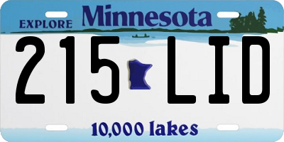 MN license plate 215LID