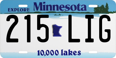 MN license plate 215LIG