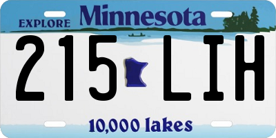 MN license plate 215LIH