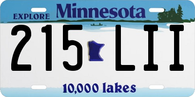 MN license plate 215LII