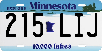 MN license plate 215LIJ