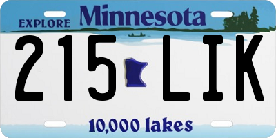 MN license plate 215LIK
