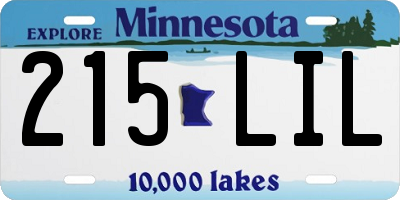 MN license plate 215LIL