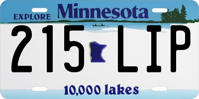 MN license plate 215LIP