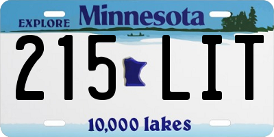 MN license plate 215LIT