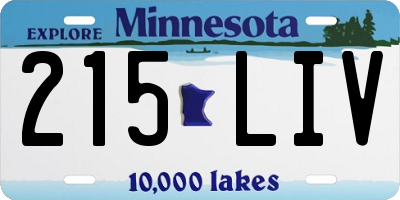 MN license plate 215LIV
