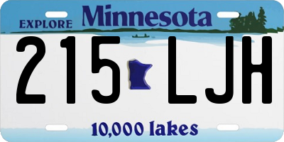 MN license plate 215LJH