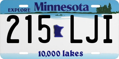 MN license plate 215LJI