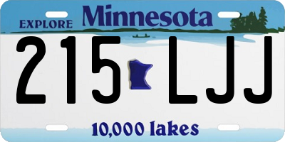 MN license plate 215LJJ