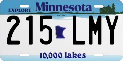 MN license plate 215LMY