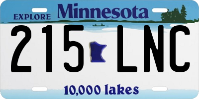 MN license plate 215LNC