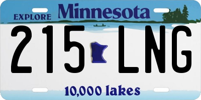 MN license plate 215LNG