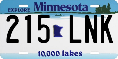MN license plate 215LNK