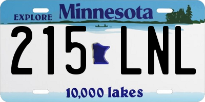 MN license plate 215LNL