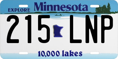 MN license plate 215LNP